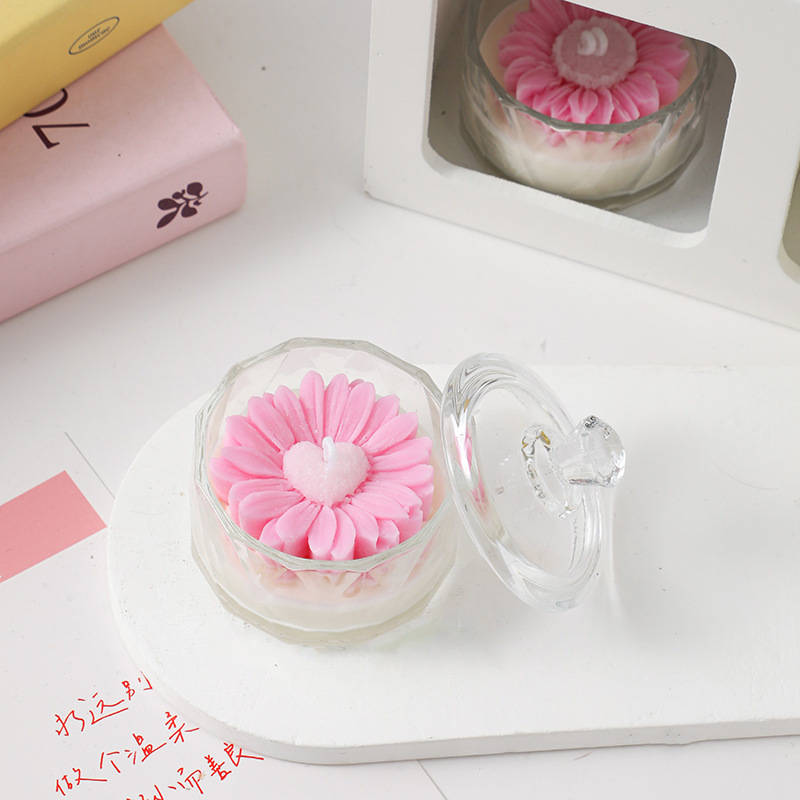 ins小雏菊花朵造型香薰杯蜡diy拍摄道具洋甘菊蜡烛情人节礼品|undefined