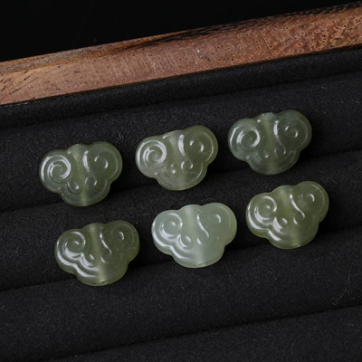 Zərgərlik ara hissələri Jade Lion Pendant Spacer - 3-natural-hetian-jade-auspicious-cloud-pattern