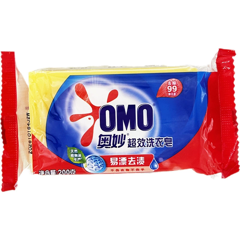 Моющее средство Omo с ароматом лаванды, суперэффективное средство для удаления пятен, бытовая упаковка, 200 г, одиночная упаковка, прозрачное мыло