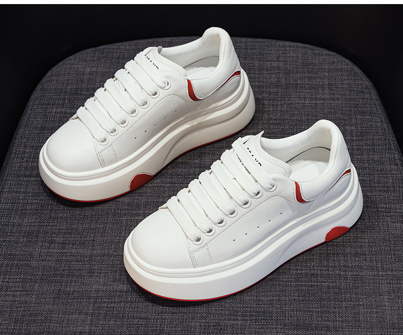 Giày sneaker nữ đế dày thời trang mùa xuân 2026 thiết kế cá tính tăng chiều cao — M2708 màu xám, M2708 màu đỏ, M2708 màu đen chi tiết 13