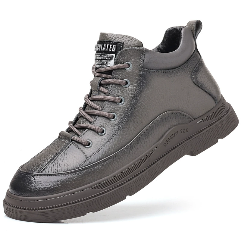 Winter leather shoes, keep warm high footwear for leisure for leather shoes, cowhide, genuine leather