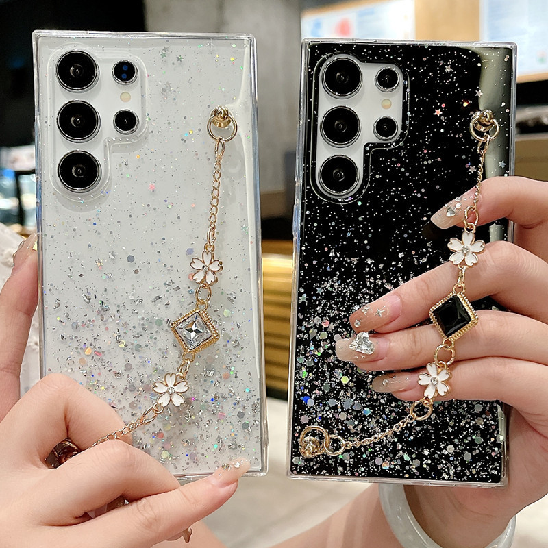 Suitable for Samsung S24 Ultra Phone Case, S25 Bracelet, S22 Epoxy, Note 20 Glitter, Niche A54 Foreign Trade, A34