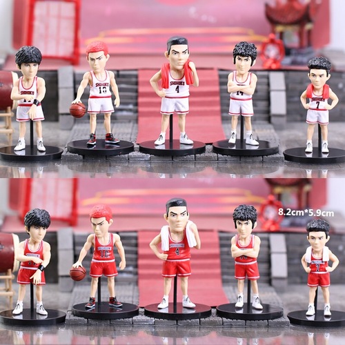 Slam Dunk Anime Figure Sakuragi Hanamichi Rukawa Kaede Sendo Hisashi Shohoku Five Tigers Model Decoration Car Ornament Doll