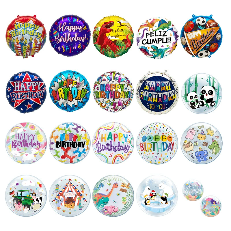 Трансграничный 18-дюймовый день рождения алюминиевый пленочный воздушный шар новый прозрачный западный английский день рождения украшение может быть пустым