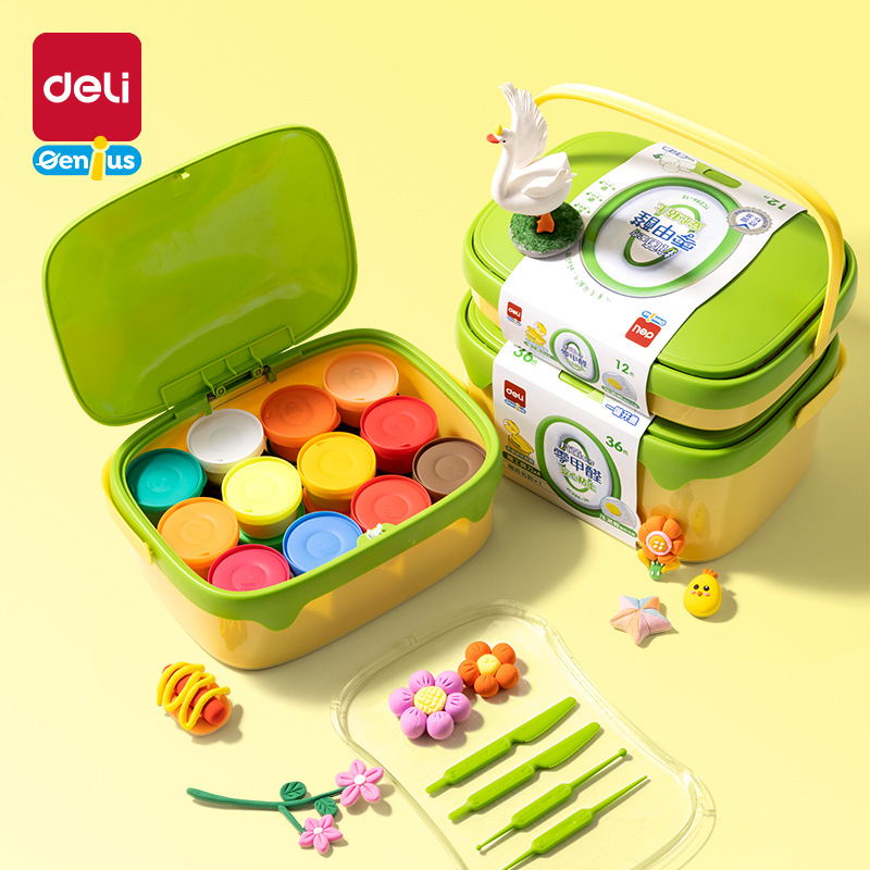 Deli Children's 0-Formaldehyde Ultra-Light Clay Modeling Clay for Kindergarten Kids DIY Antibacterial Clay