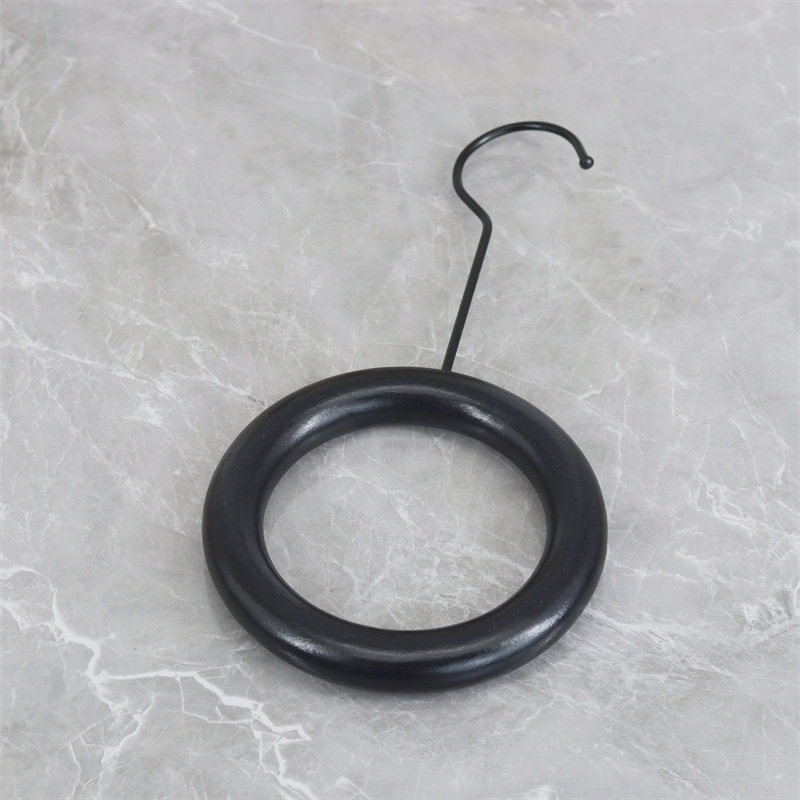 14cm 퓨어 블랙 나무 반지 + 15cm 블랙 후크