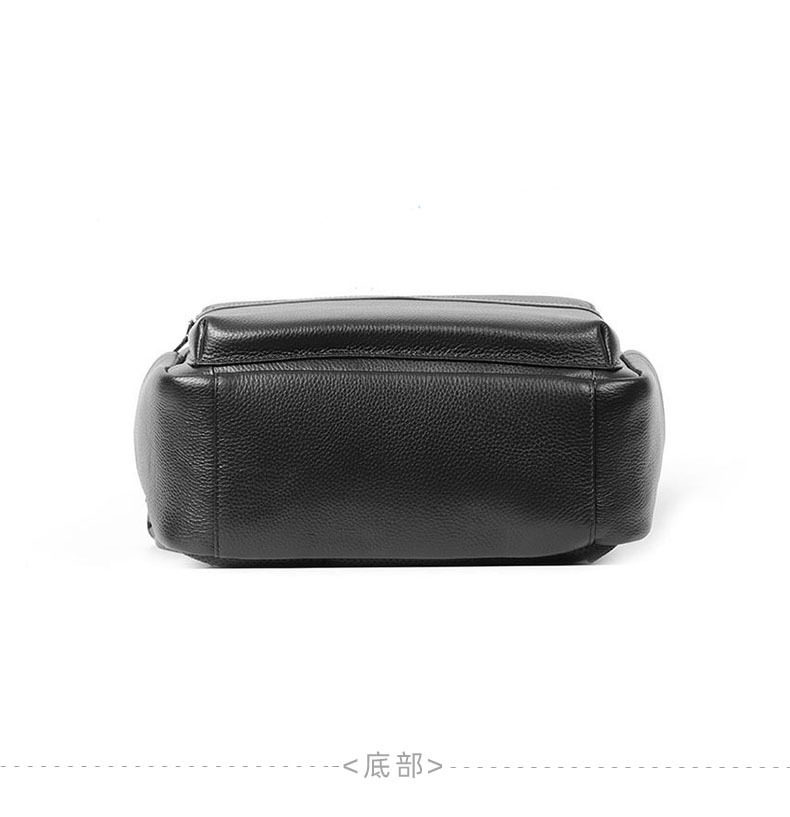 Ba lô nam da bò lớp đầu sức chứa lớn, túi du lịch kiêm túi đựng laptop 16 inch — Màu đen chi tiết 13