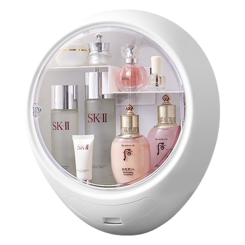 Bolan caja de almacenamiento de cosméticos montado en la pared baño sin golpes a prueba de polvo baño lavabo estante de almacenamiento