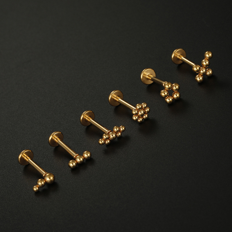 Fashion Solid Color Stainless Steel Plating lip stud 1 Piece