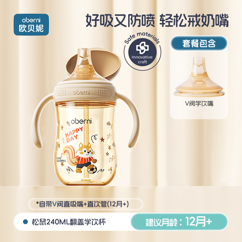 Aubney excéntrica tapa de tapa de bebé taza de aprendizaje de beber taza de papaza para bebés taza de agua de destete taza de agua para beber leche