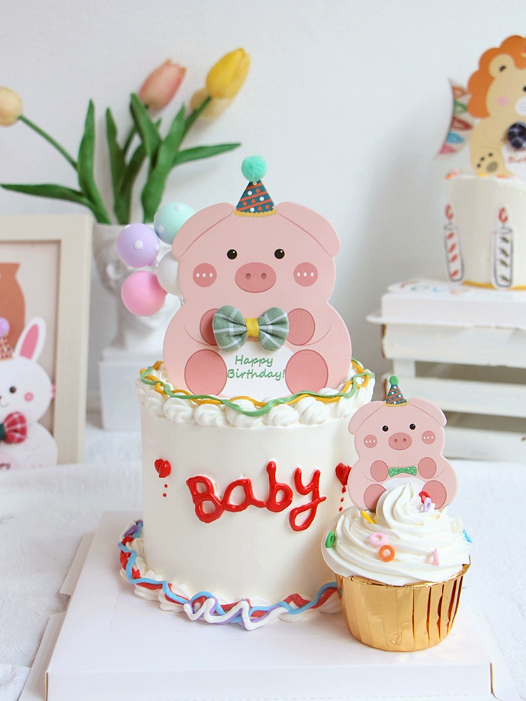 The Year of the Tiger Cake Decoration Cartoon Little Tiger Cup Plug -in Tiger Baby Birthday Party Hat Animals Account