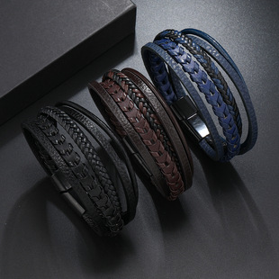 Fashionable woven bracelet handmade stainless steel, accessory, European style, simple and elegant design