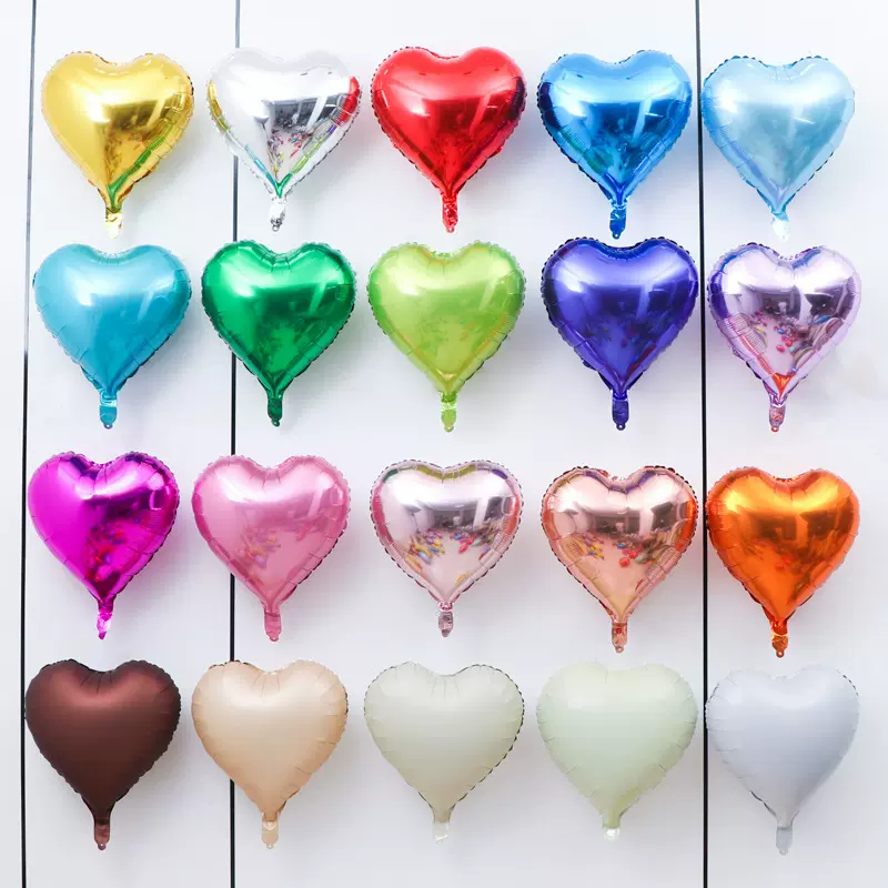 18寸爱心铝膜气球生日情人节表白婚庆婚房布置26年跨年放飞气球