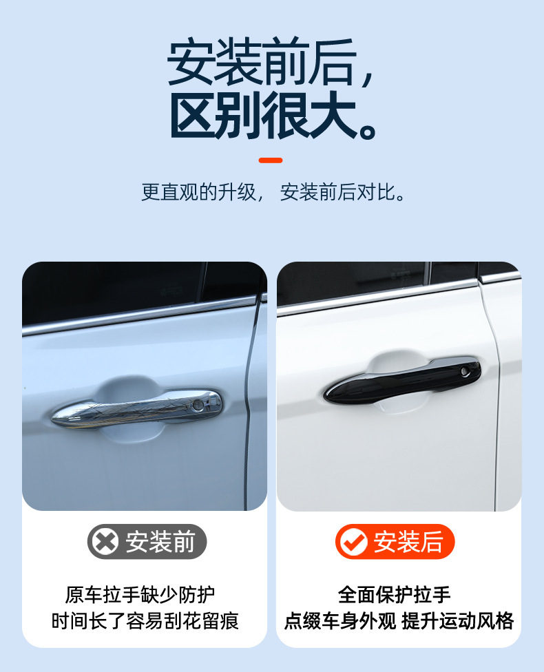 Suitable for 19-24 Toyota Corolla door handles, Toyota Corolla Cross full-cover exterior door decorative protective cover ABS