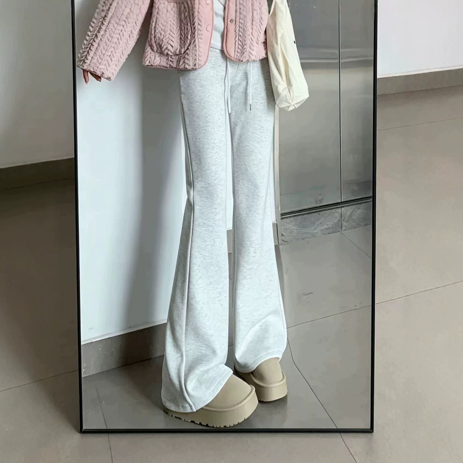 跨境正确版LU家微喇卫裤女百搭修身显瘦休闲裤