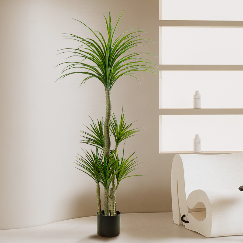 Simulación de árboles de sangre de dragón, plantas verdes, muebles para el hogar, decoración de la sala de estar, grandes plantas de árboles falsos de piso a techo, bonsái de madera brasileña en macetas