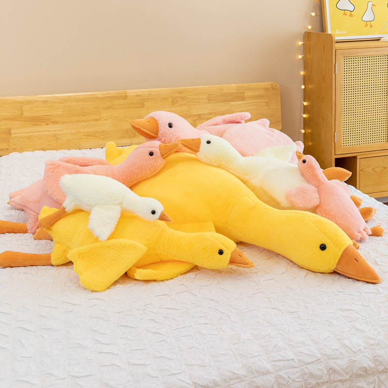 Al por mayor gran ganso blanco muñeca descompresión juguete de peluche grande acostado pato muñeca cama almohada para dormir regalo de cumpleaños