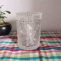 Nordic simple embossed sun pattern glass jar storage jar candy jar cotton swab storage tube desktop jewelry box
