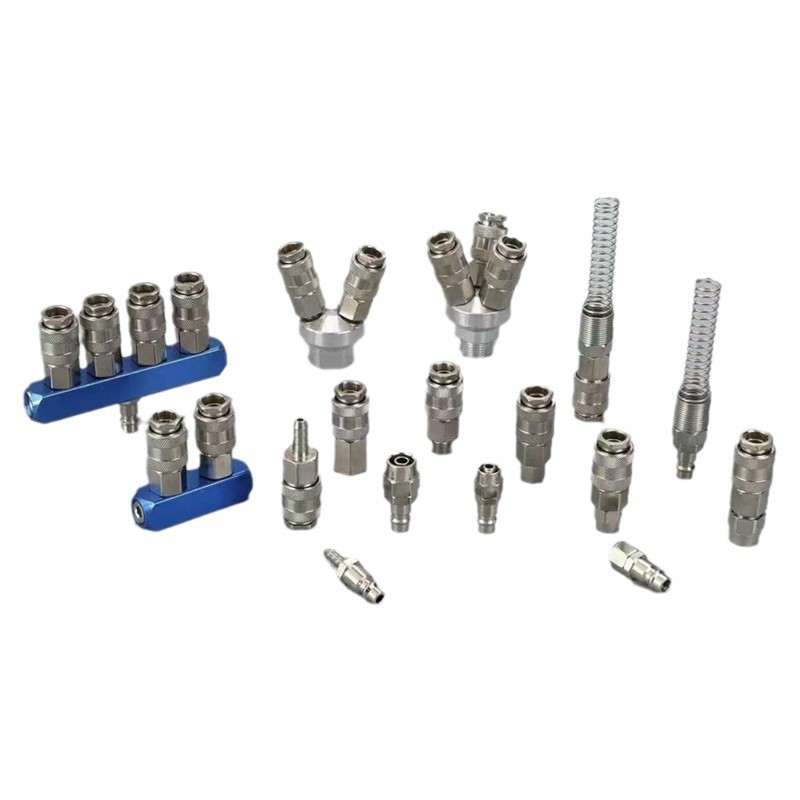 Conector Rápido Neumático Tipo C de Hierro Niquelado Autobloqueo para Carpintería y Reparación Automotriz