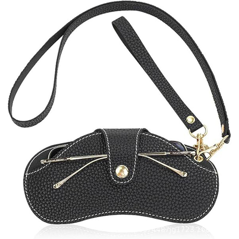 Cross-Border Popular Neck-Hanging Glasses Case, Summer Sunglasses Storage Bag, Portable Sunglasses Case with Wrist Strap and Glasses Clip Cross-Border Popular Neck-Hanging Glasses Case, Summer Sunglasses Storage Bag, Portable Sunglasses Case with Wrist Strap and Glasses Clip