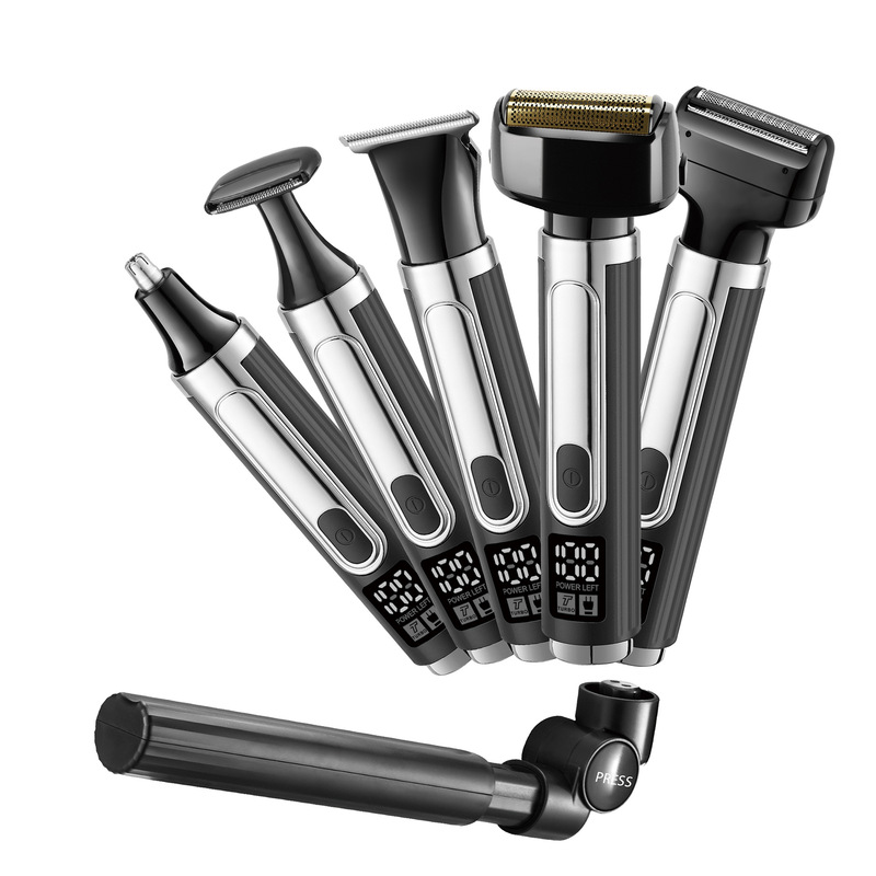 LCD Men's Face-to-Back Extendable Folding Shaving Razor Electric Shaving Razor Nose Hair Razor