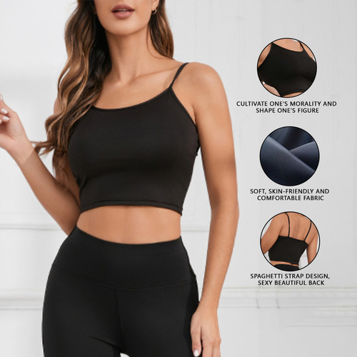 basic style slim strap back vest sports base underwear chest wrap small sling top without steel ring yoga backless