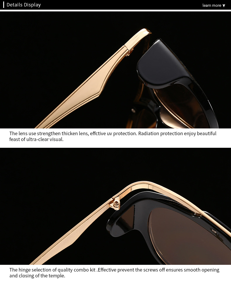 Commercio estero Esplosioni transfrontaliere Occhiali da sole Fotografia di strada europea e americana Ins Internet Modello rosso Occhiali da sole geometrici in metallo Donna LH16_voghion.com