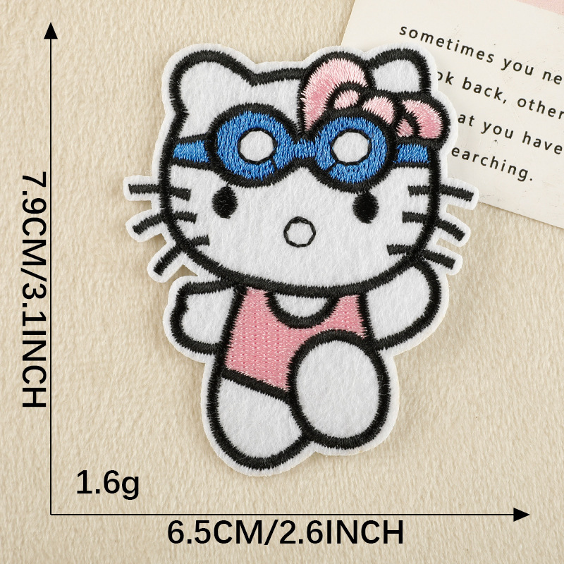 Duoku コンピュータ刺繍漫画猫子供服アクセサリー衣類パッチステッカー DIY アクセサリーハンドブック刺繍布ステッカー|undefined