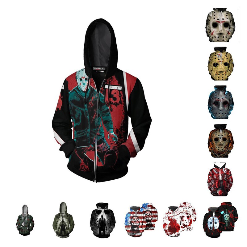 New Foreign Trade Model: Friday the 13Th Movie 3D Digital Print Sweatshirt Halloween Horror Series Cosplay