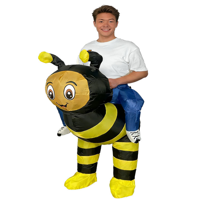 Nuevos cos transfronterizos juegan ropa inflable de gato negro lindo perro amarillo muñeca inflable creativa divertida ropa inflable de dibujos animados