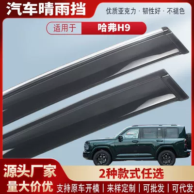 Suitable for Haval H9 Window Rain Shield Acrylic Car Rain Eyebrow Rain Shield Exterior Modification Accessories Wholesale (Rain shield) - black-and-transparent-terms-4-pieces-24-models-to-date-haval-h9