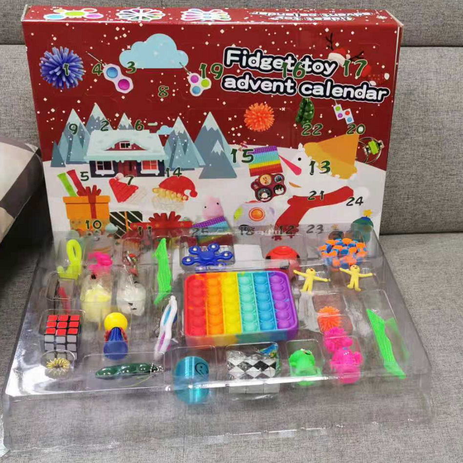 Caja ciega de Navidad transfronteriza Regalo de fiesta para niños Descompresión DIY Desgarrado Calendario de cuenta regresiva Caja ciega Juguetes navideños