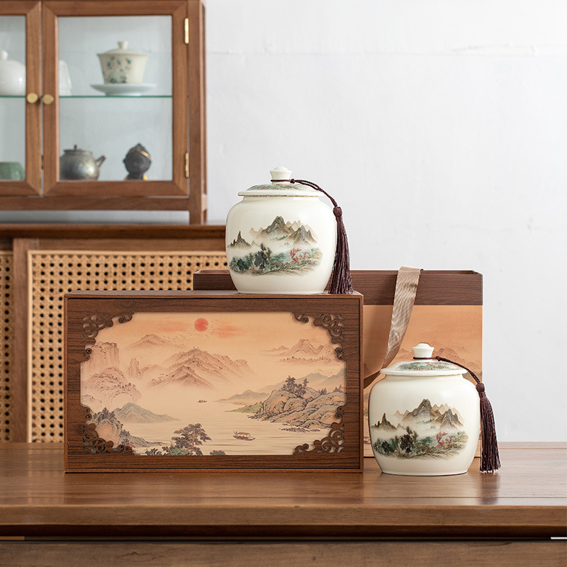 라이트닝 썬 나무 상자 더블 캔