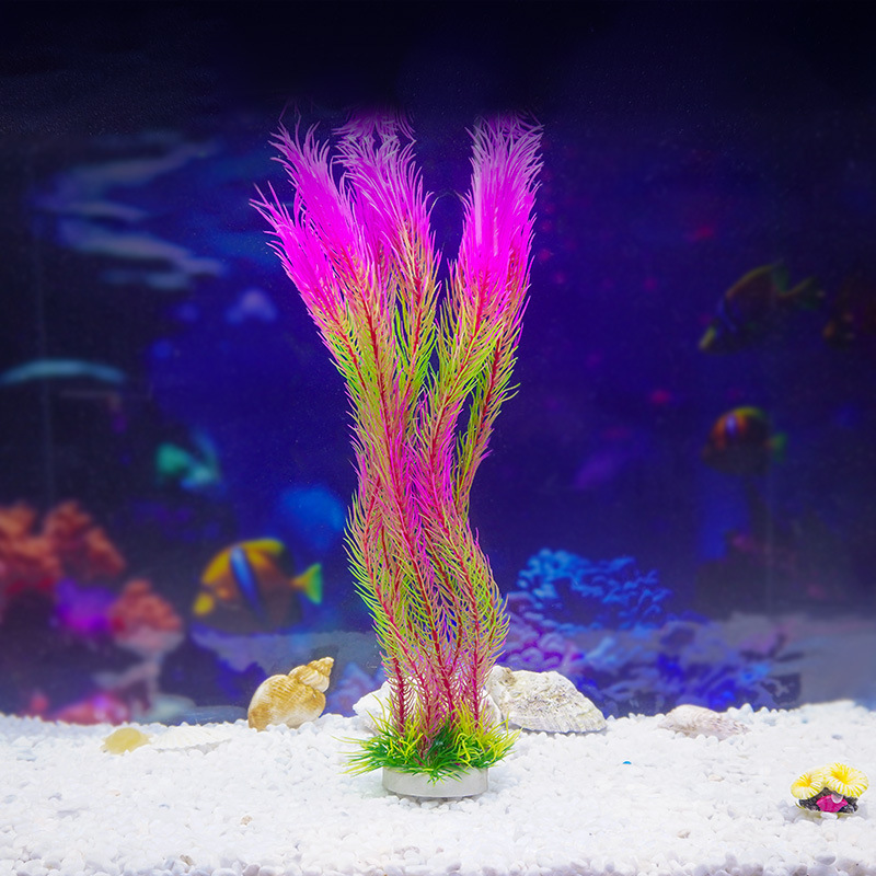 Exclusiva transfronteriza para simulación de cola de perro hierba de ciempiés de plástico flor decorativa de hierba pecera paisajismo suministros de flores falsas agua de simulación