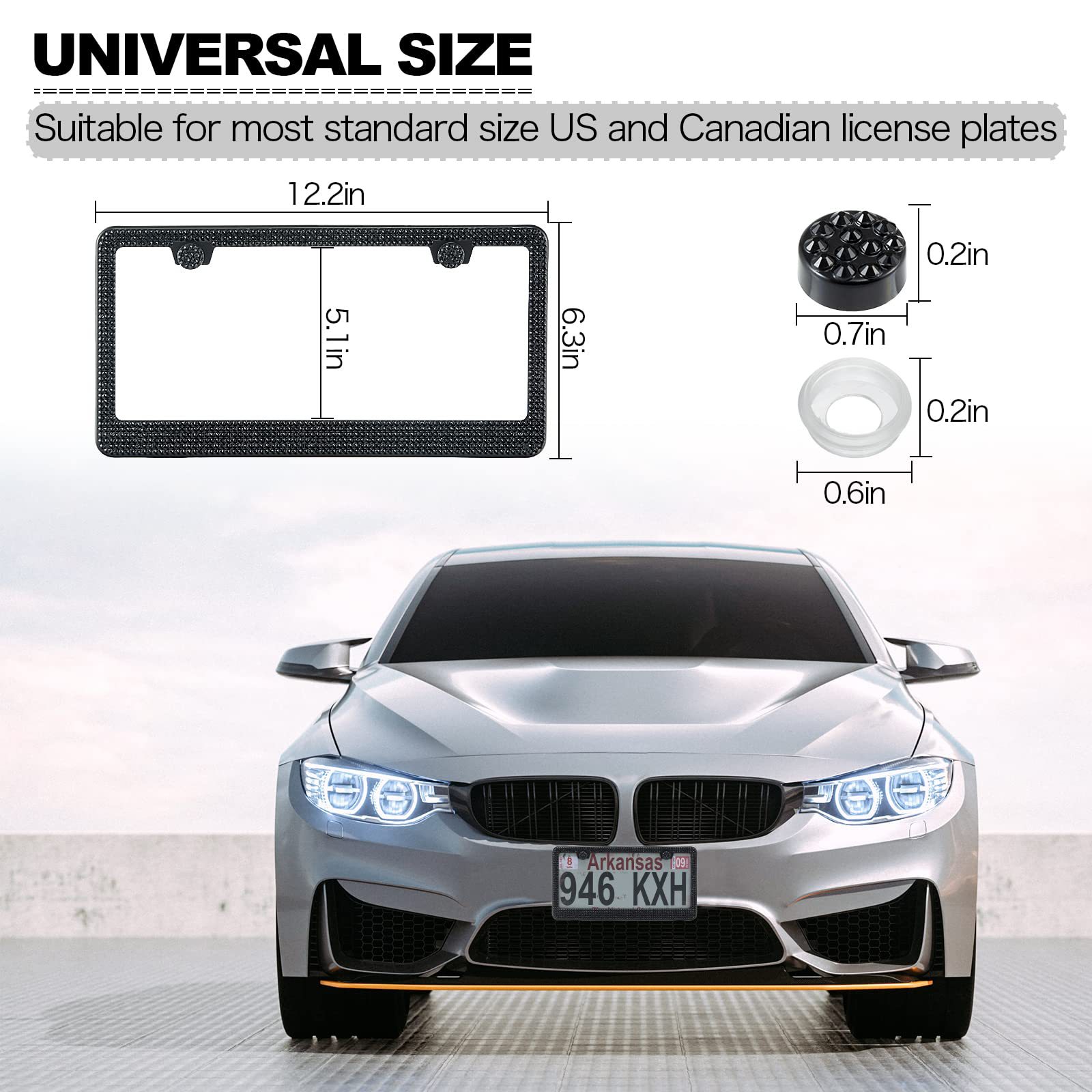 Hot-Selling American Standard License Plate Frame, Thickened Aluminum Alloy, Stainless Steel, Carbon Fiber License Plate Frame, American License Plate Frame, Can Add Logo
