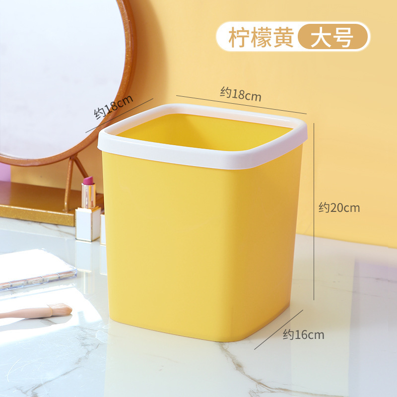 デスクトップのゴミ箱には、小型の角型ミニデスクトップのオフィス寮のベッドのゴミ収納紙かごがついています。|undefined