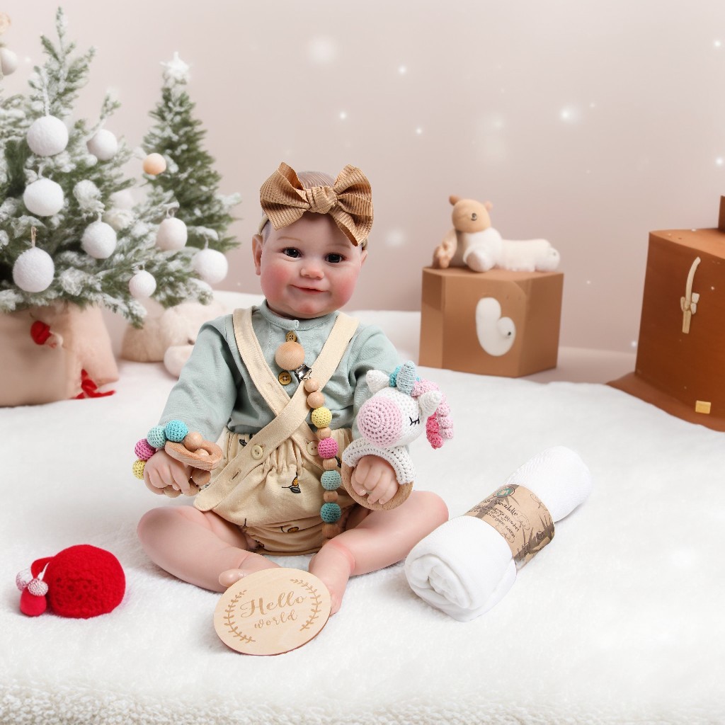 Baby Shower Gift Rattle Set Cotton Toy Pacifier Clip Blanket
