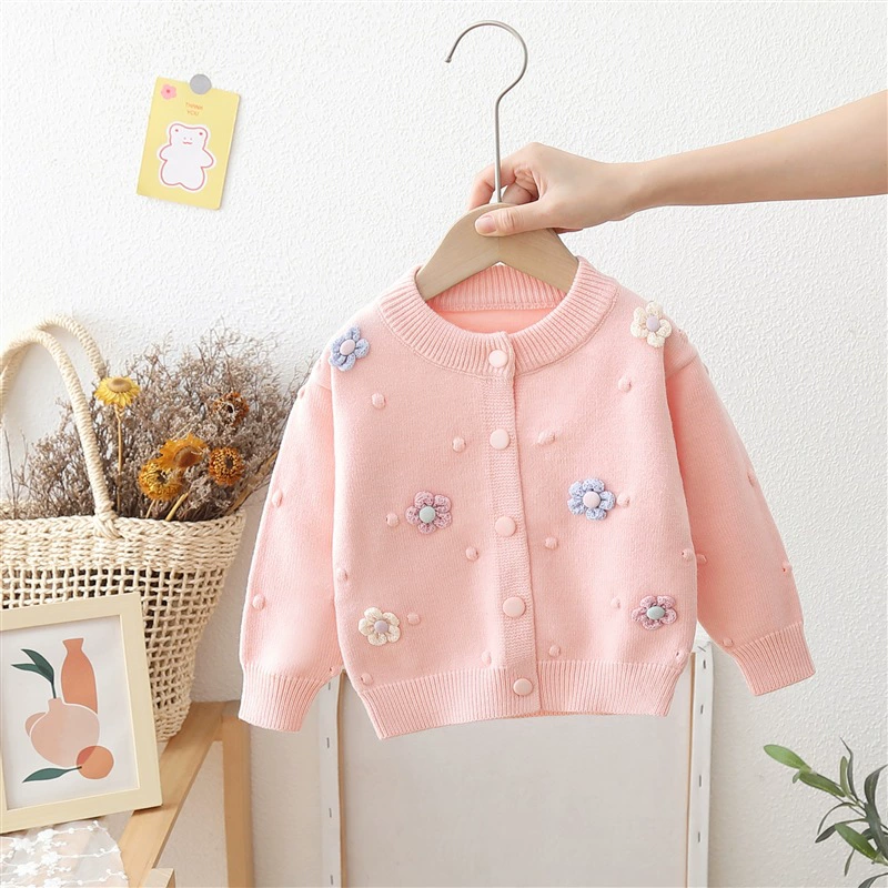 Demi-season sweater, thermal underwear, knitted woolen cute cardigan