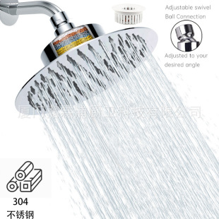 Cross-Border Shower Head Stainless Steel Overhead Shower 8/ 10inch Shower Head with Filtered Water Outlet Anti-Corrosion and Anti-Rust