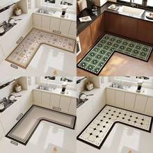 厨房地垫L型吸水吸油防滑垫家用可裁剪耐磨耐脏好打理硅藻泥