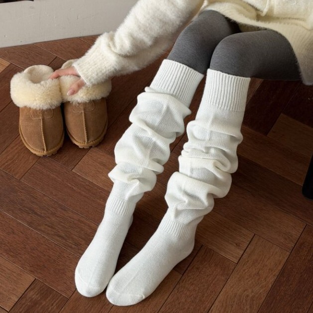 Wide-Leg Long Socks for Women, Thick Wool Elephant Socks, Solid Color Jk College Style, Slimming Warm Boot Socks, Long Socks Wide-Leg Long Socks for Women, Thick Wool Elephant Socks, Solid Color Jk College Style, Slimming Warm Boot Socks, Long Socks