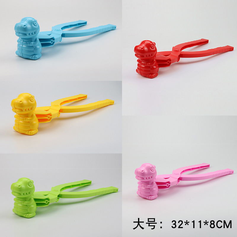 Bola de nieve al aire libre para niños lucha juguete artefacto extra grande bola de nieve clip de plástico dinosaurio amor clip nieve molde conjunto de herramientas