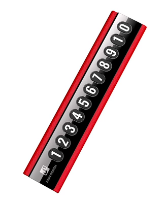 Nömrəli dayanma kartı Vehicles, Business Leather Metal Folding - flame-red-6-sets-of-numbers