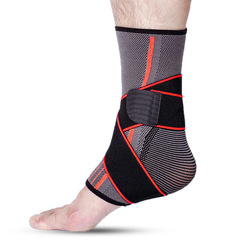 跨境亞馬遜尼龍成人男女健身針織籃球可調節繃帶加壓纏繞運動護踝