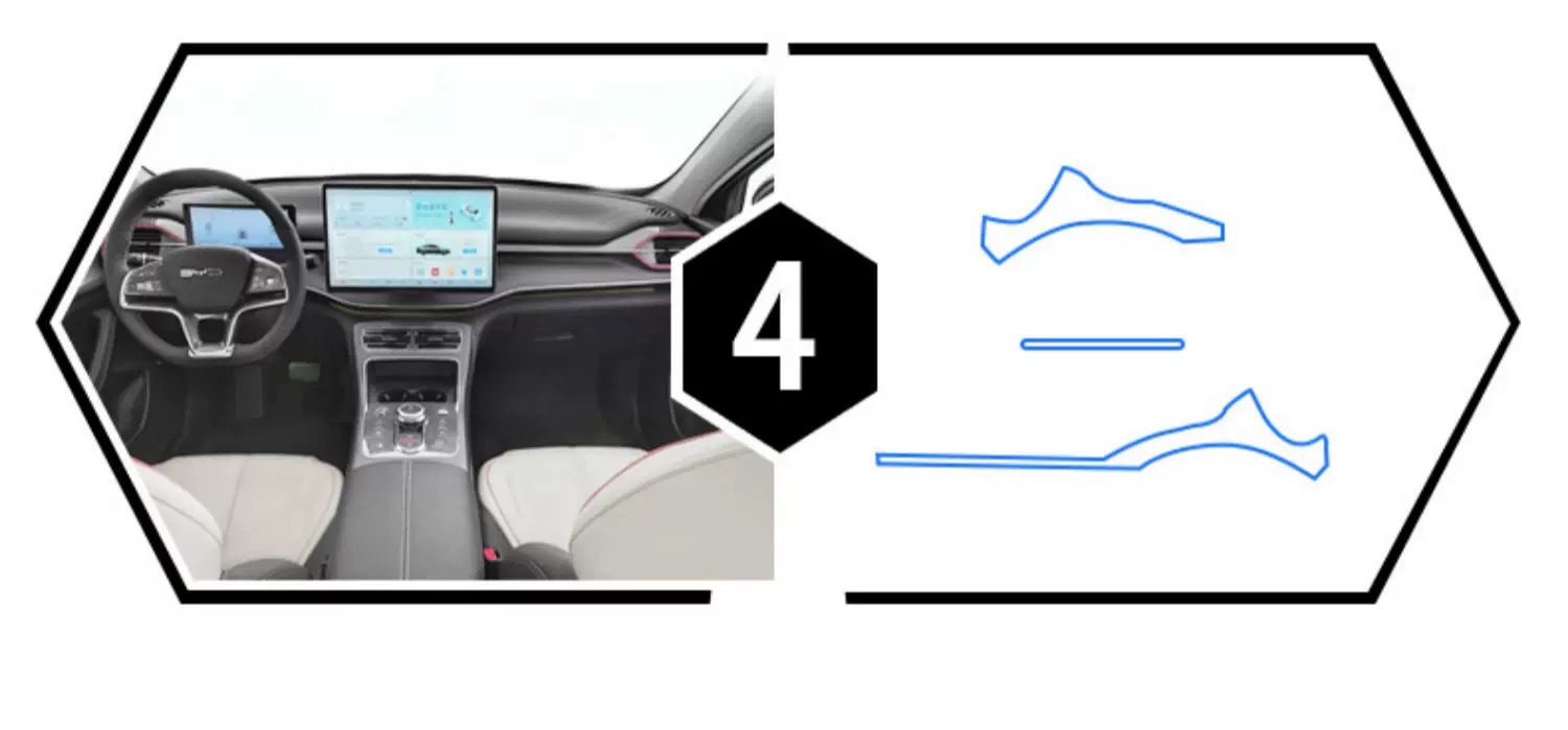 Suitable for 25 models of BYD Destroyer 05 interior film, instrument panel, navigation screen, gear shift center pillar film, high-definition-TPU