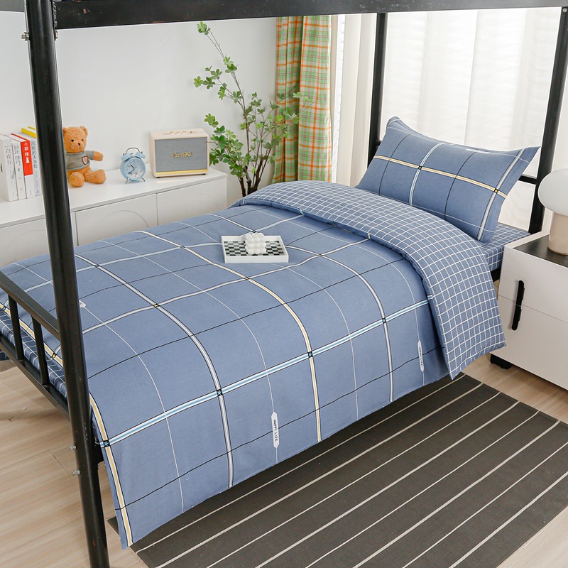 Juego de algodón de tres piezas para dormitorio de estudiantes, juego de seis piezas de algodón puro, funda de edredón, litera, kit de dormitorio, compra al por mayor