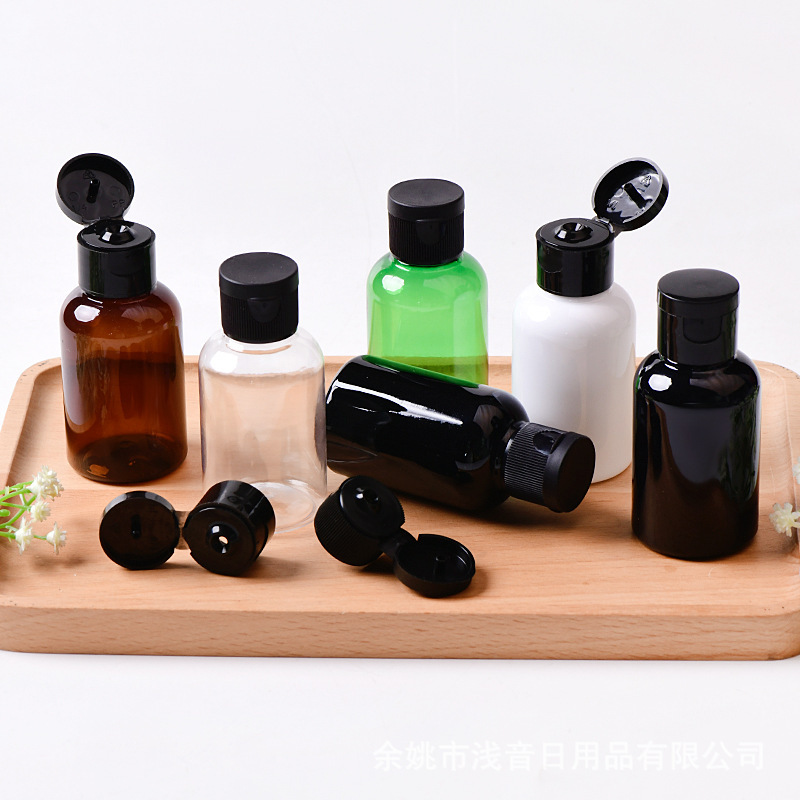 50ml ドロップPETボトル、水乳液プラスチックボトル、蝶蓋フリップトップ空ボトル、メーカー既製空ボトル|undefined