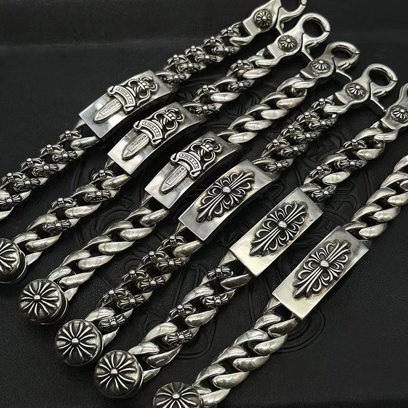 Crow Heart Bracelet Punk Cross Full Flower Design Bold Vintage Sword Hip-Hop Rock Fashion Chunky Bracelet for Men Crow Heart Bracelet Punk Cross Full Flower Design Bold Vintage Sword Hip-Hop Rock Fashion Chunky Bracelet for Men