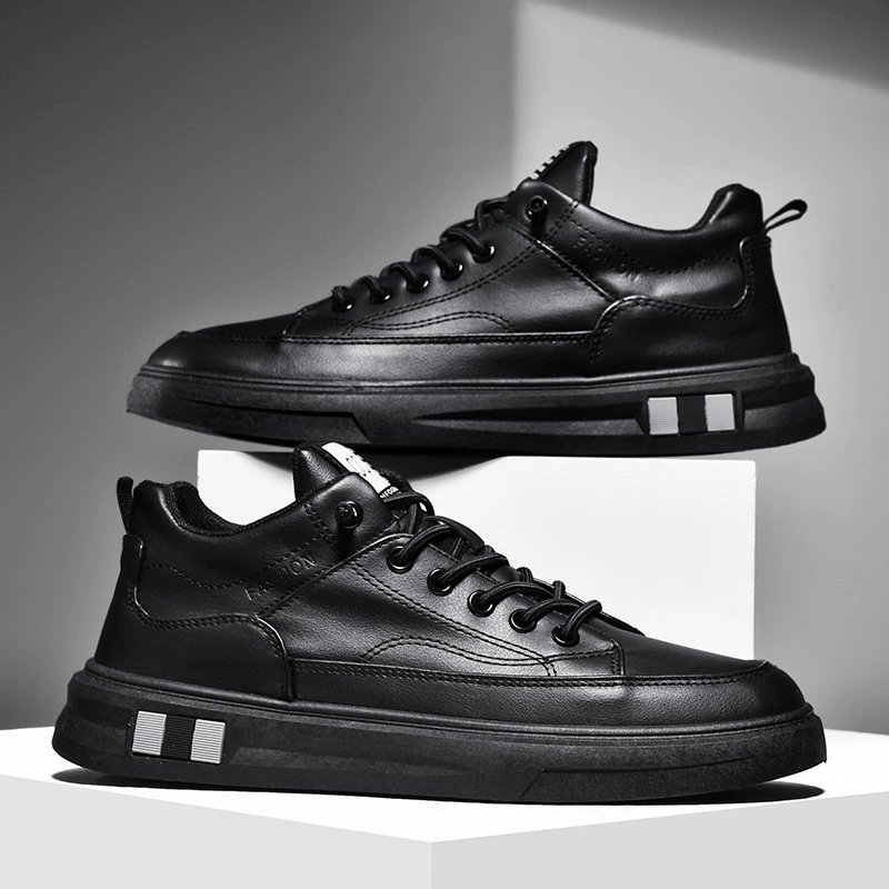 Обувь мужская 2024 новая весна и осень помогают черным диком черные кожаные туфли Ns модные мальчики повседневные кроссовки