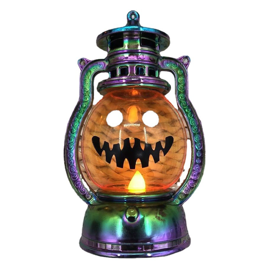 Декоративный светильник в виде тыквенного фонаря, портативный ночник для детей, создающий атмосферу ужаса в доме с привидениями, декоративная лампа в стиле ретро, маленькая масляная лампа
